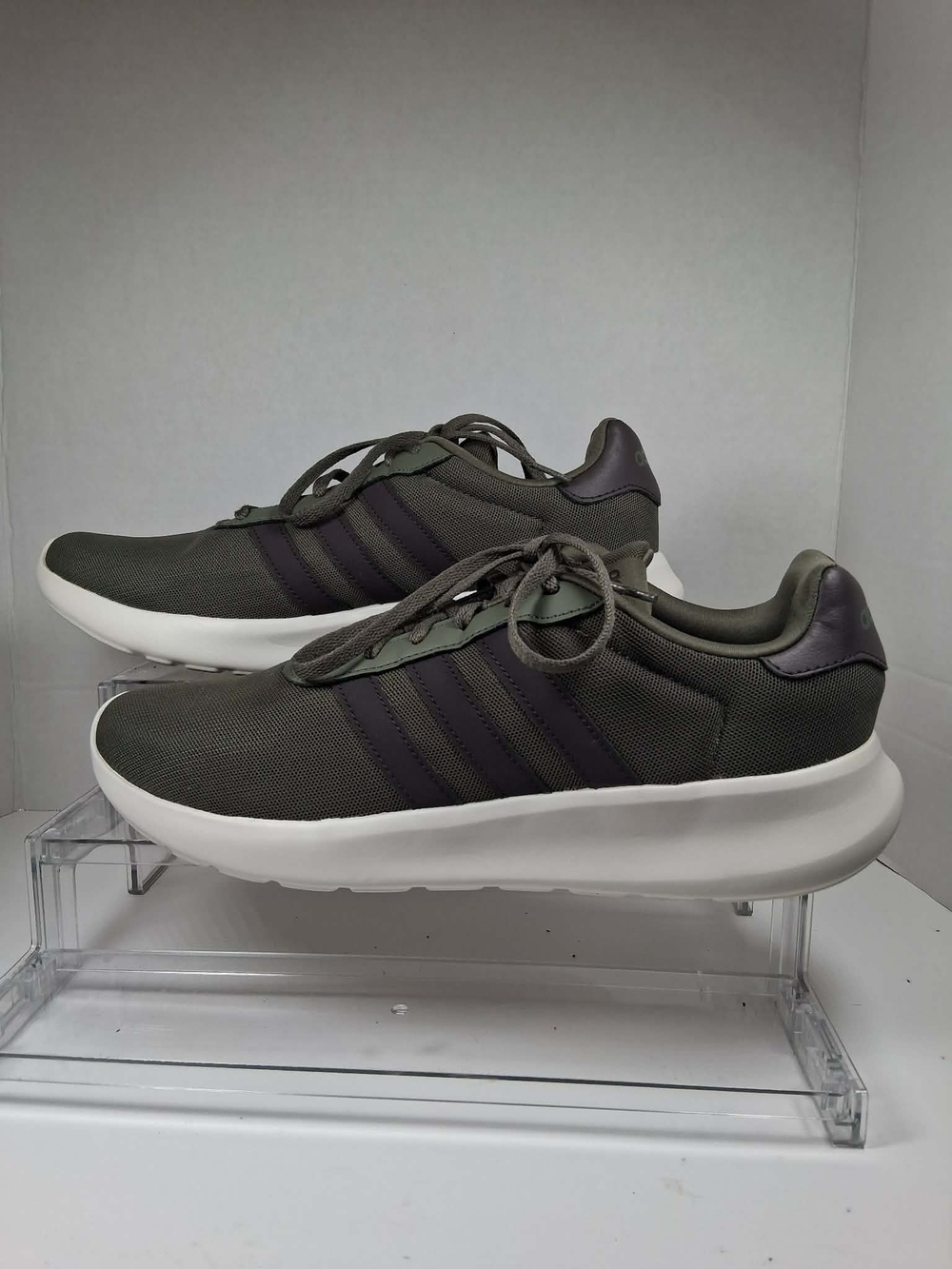 adidas Men's Lite Racer 3.0 Olive Strata Lace-Up Low Top Sneakers IG3605 Sz:10.5